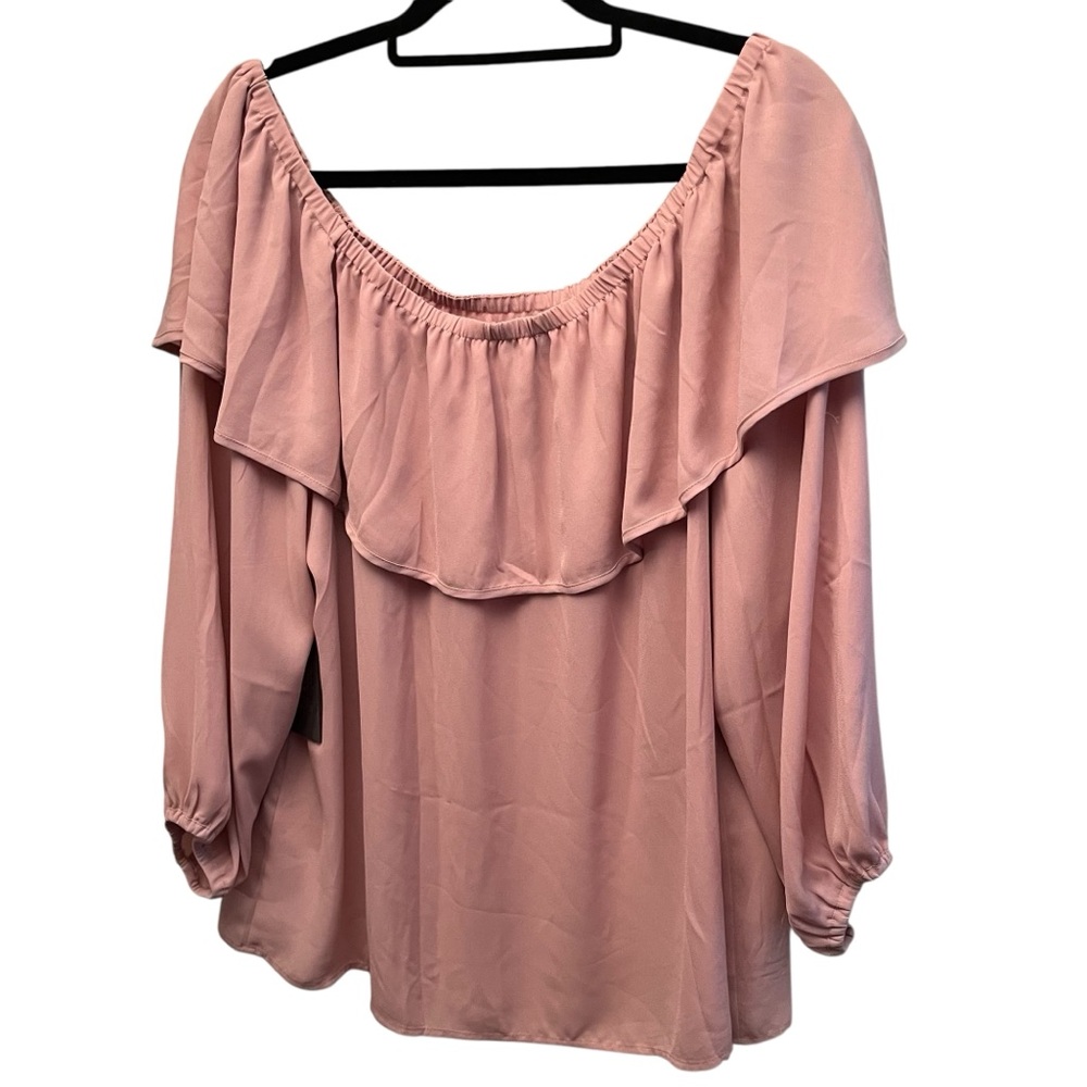 Vince Camuto size, large pink off shoulder blouse three-quarter sleeve NWT
